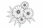 Botanical Line Art Coloring Sheets, an Illustration by balal (Thumbnail 9 of 9)