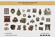 Cozy Christmas Living Room Vector, an Illustration by MEANDSTUDIO (Thumbnail 1 of 8)