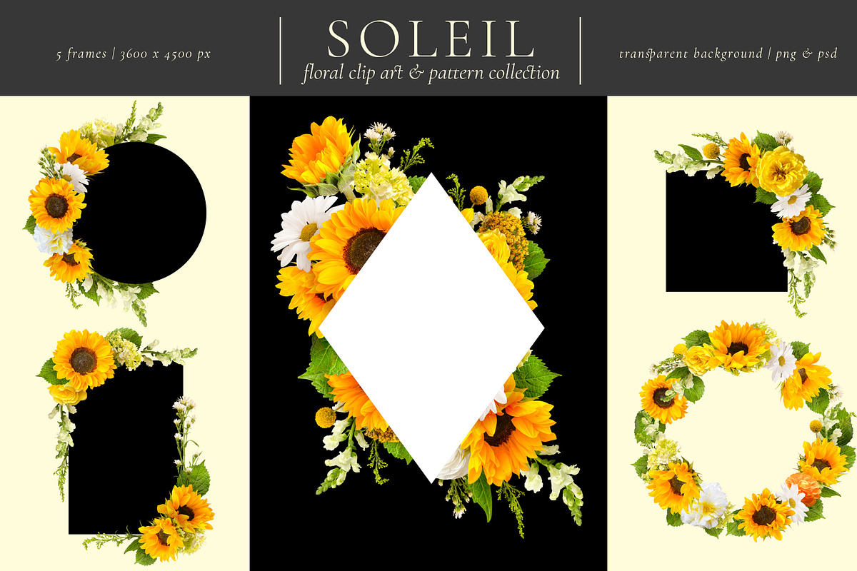 Soleil Floral Patterns & Clip Art, an Object Graphic by Eclectic Anthology (Photo 12 of 13)