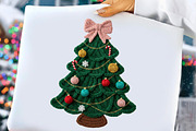Coquette Faux Yarn Christmas Tree, an Illustration by DreamCafeArt (Thumbnail 1 of 4)