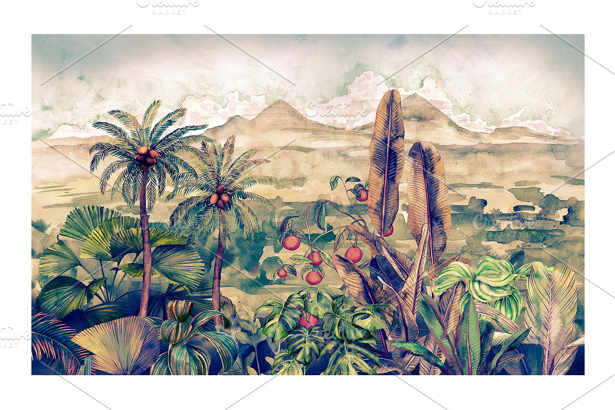 Equatorial. Tropical landscape, a Background Graphic by emeraldthue (Photo 9 of 17)