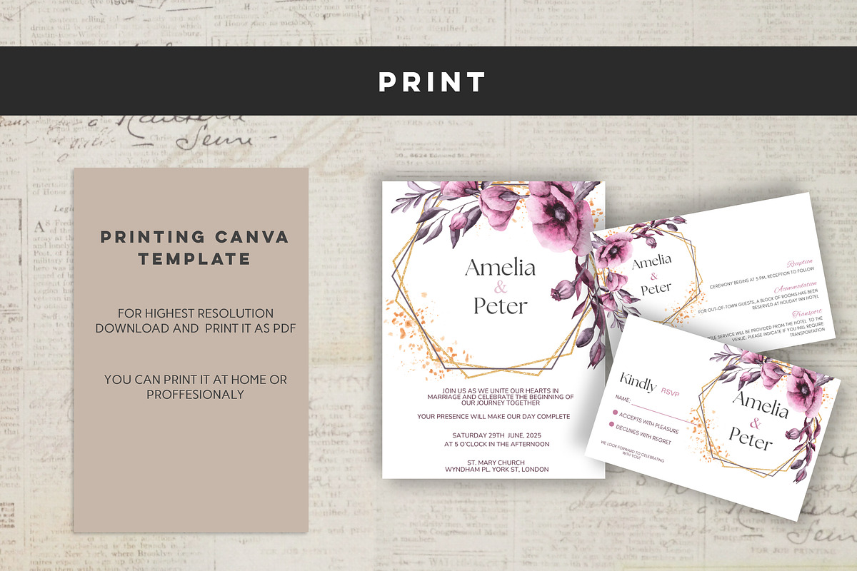 Modern Wedding Invitation, an Invitation Template by Design House (Photo 11 of 16)
