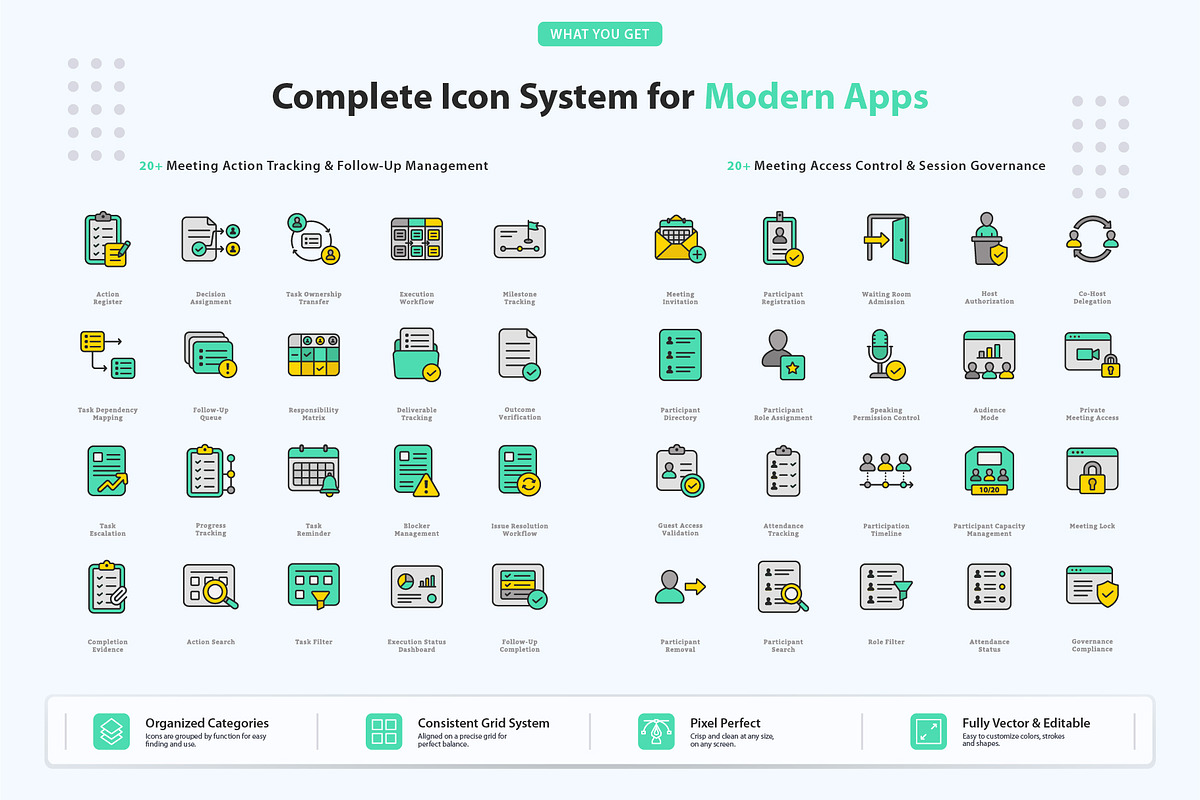 Meeting & Conference Icons, an Outline Icon by vexper (Photo 4 of 7)