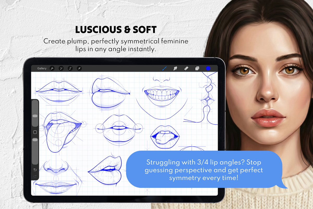 165 Procreate Lips Stamps, a Brush Add-On by Selentaori Studio (Photo 5 of 11)