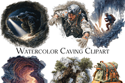 Watercolor Caving Clipart, an Object Graphic by ArtisticTimberStudio (Thumbnail 2 of 2)