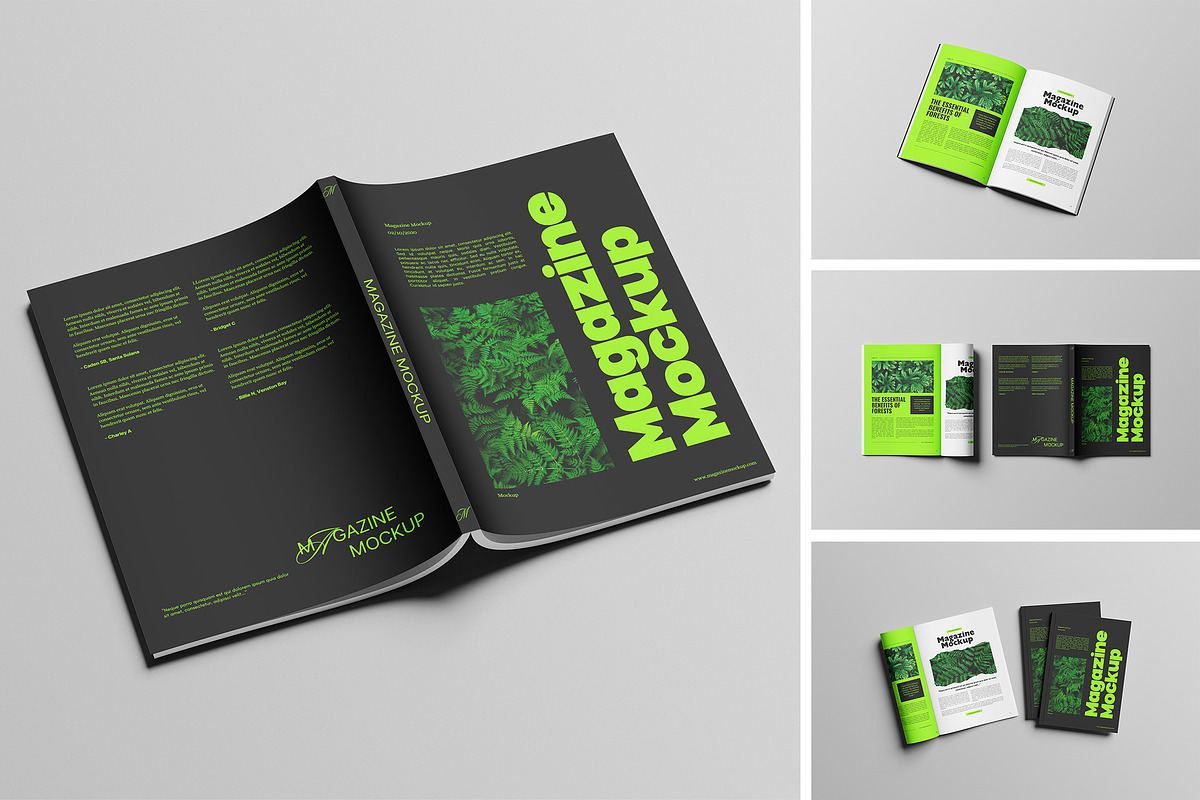 Realistic Magazine Mockup Set, a Books & Magazine Mockup by AKMAL STUDIO (Photo 1 of 5)
