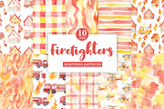 Firefighters Digital Papers, a Pattern Graphic by GlamArtZhanna (Thumbnail 1 of 4)