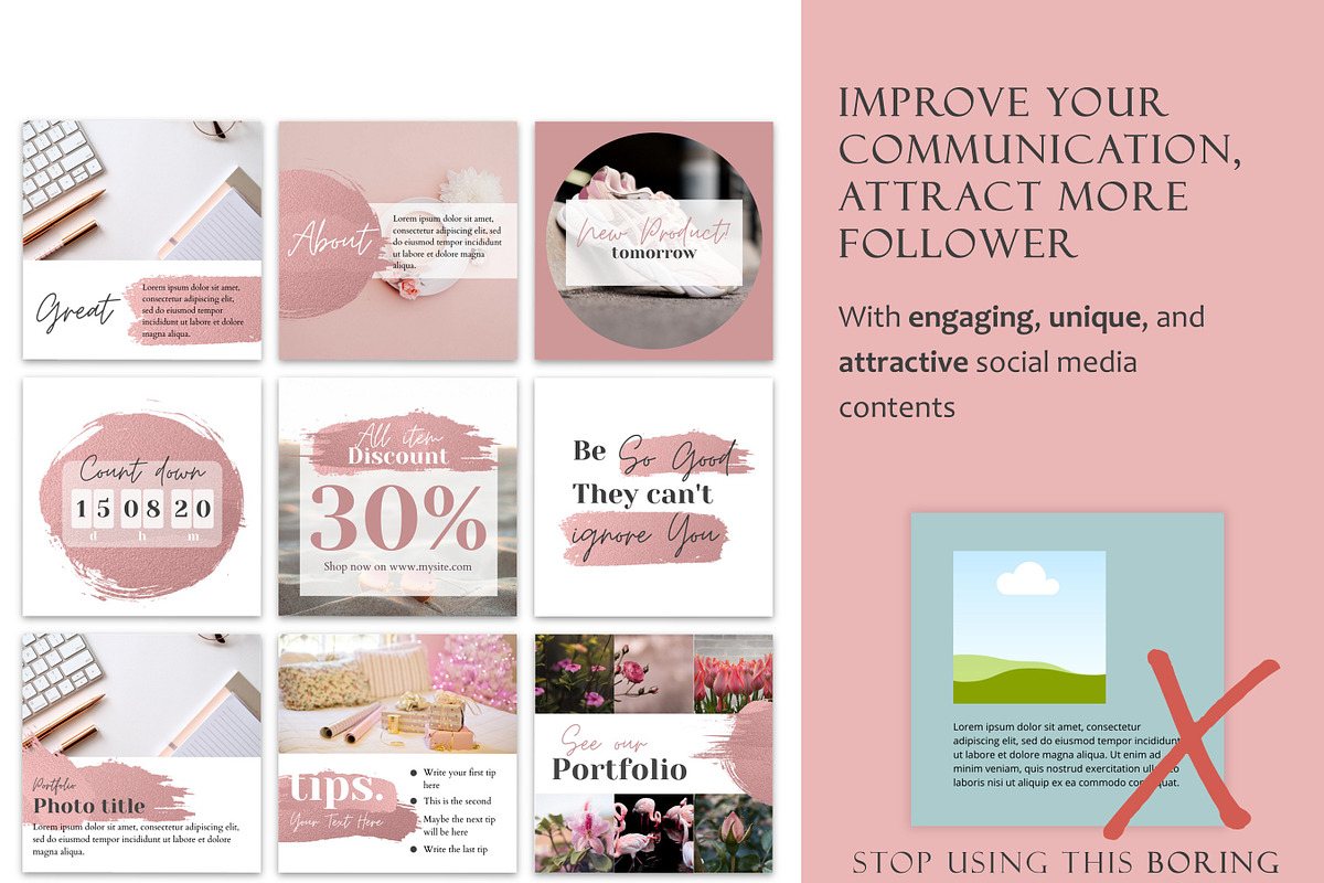 Blush Pink Instagram Template, a Social Media Template by Everyday Perfection (Photo 7 of 10)