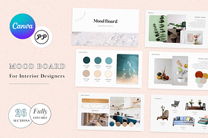 Modern Interior Design Mood Board, a Templates & Theme by PittaFinePrint