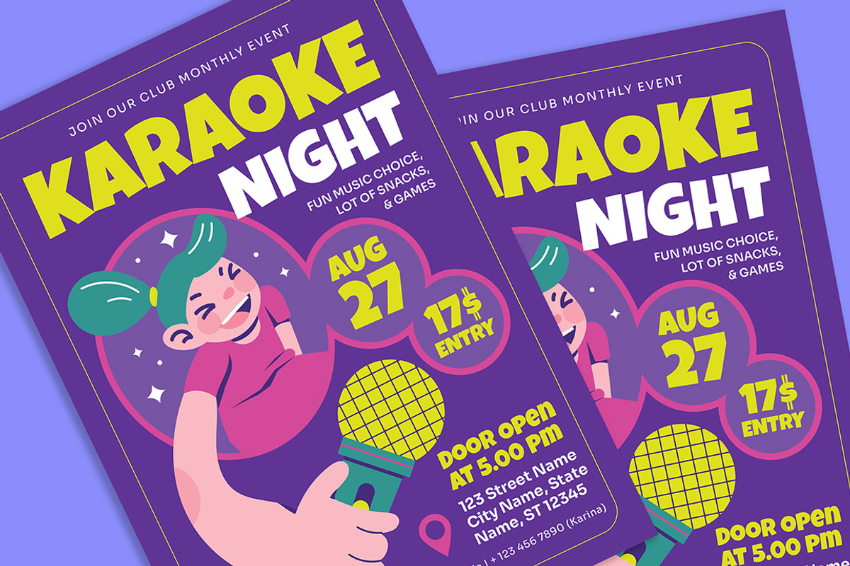 Karaoke Night Flyer, a Flyer Template by Gumico Studio. (Photo 3 of 3)
