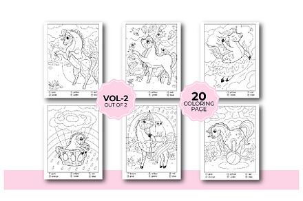 Unicorn Color by Number book