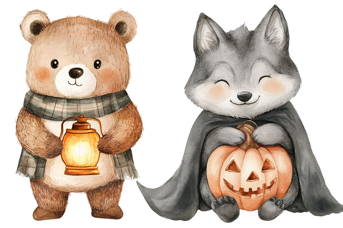 Woodland Halloween Clipart PNG, a Seasonal Illustration by CitraGraphics (Photo 5 of 7)