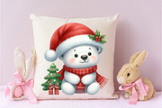 Cute Christmas Polar Bear PNG, an Illustration by Designking (Thumbnail 3 of 4)
