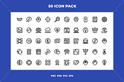 50 Mental health icons, an Outline Icon by Wencory (Thumbnail 1 of 2)