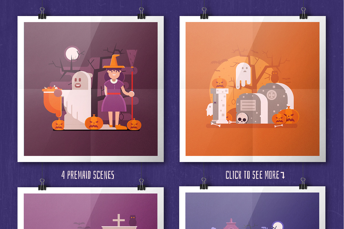 Halloween Designs and Elements Set, an Illustration by Alex Krugli (Photo 5 of 6)
