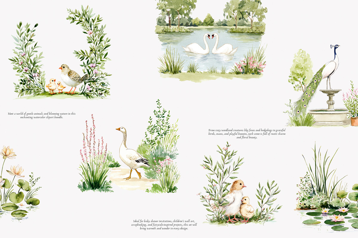 whimsical animals nursery decor, a Decorative Illustration by Patishop Art