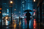 City street at night with people, a Photo by Beautiful things (Thumbnail 2 of 2)