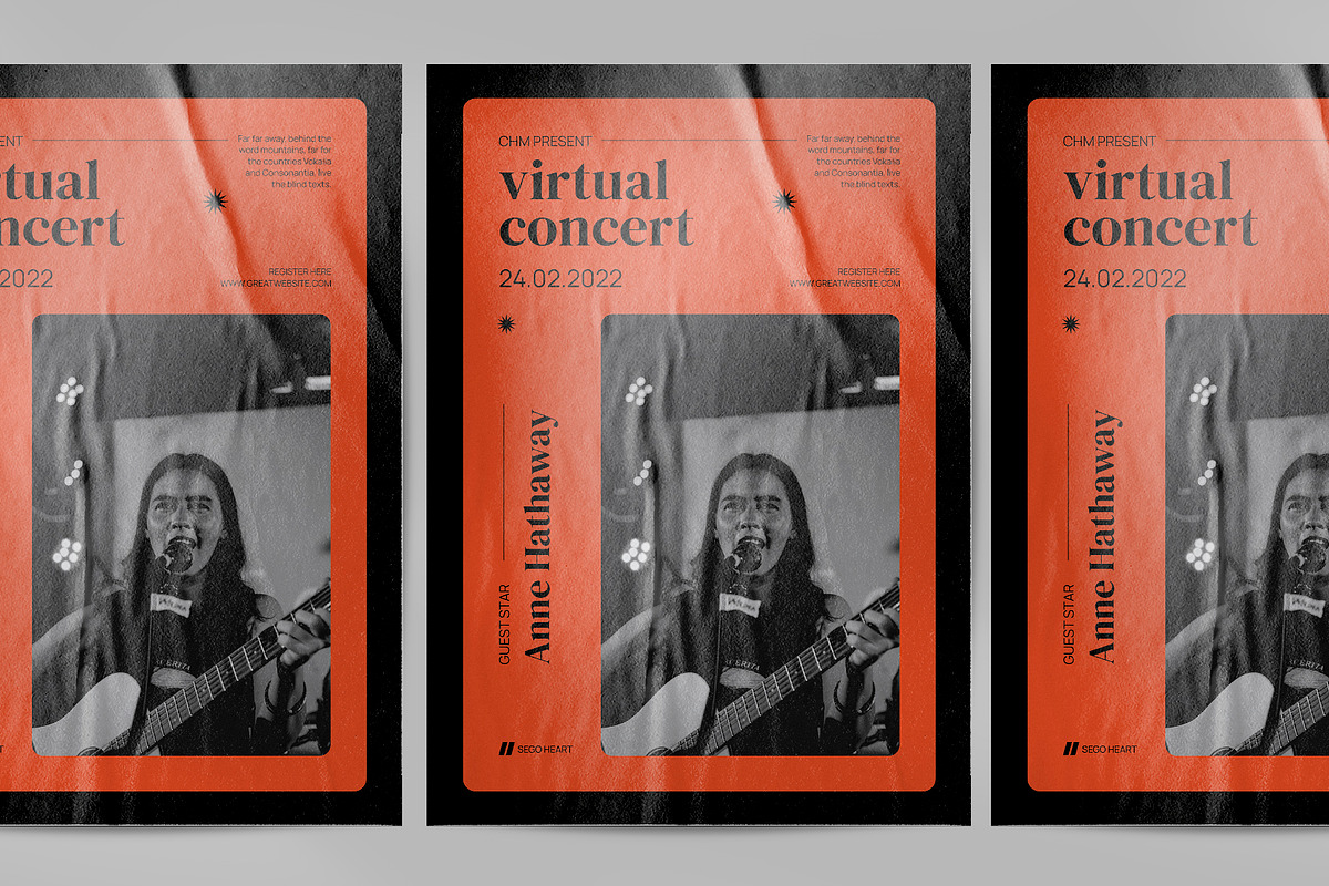 Virtual Concert Poster Kit Template, a Poster Template by Neermana