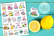 Spring and Flowers vector stickers, an Illustration by Zooza Art (Thumbnail 2 of 6)