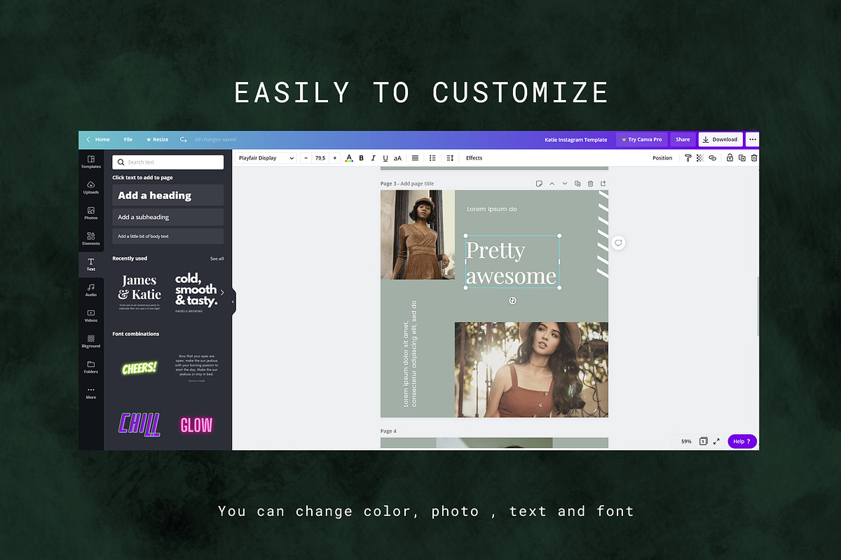 Canva Instagram Template Katie, a Social Media Template by Lythcreative