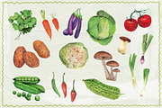 Realistic Vegetables Watercolor, a Food Illustration by tomatstudio (Thumbnail 2 of 3)