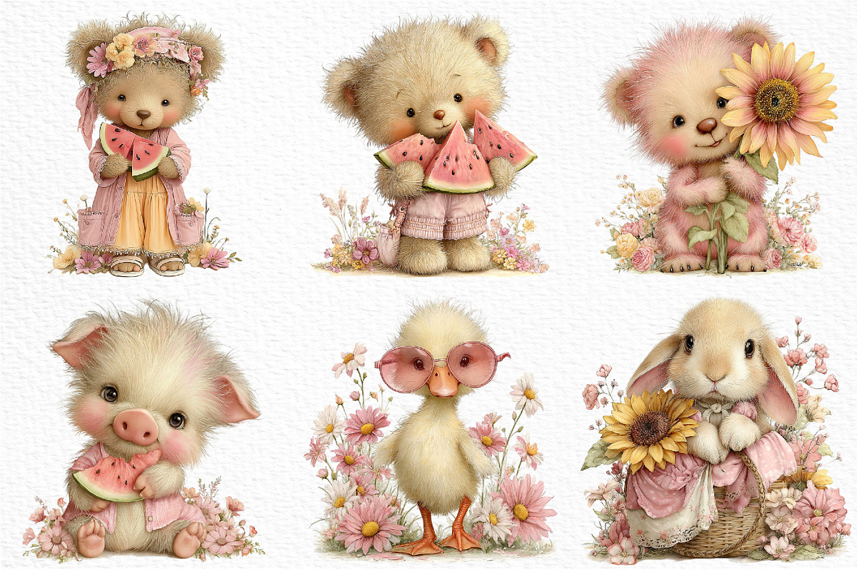Whimsical Summer nursery Animals PNG, an Illustration by Craft Nest (Photo 5 of 12)