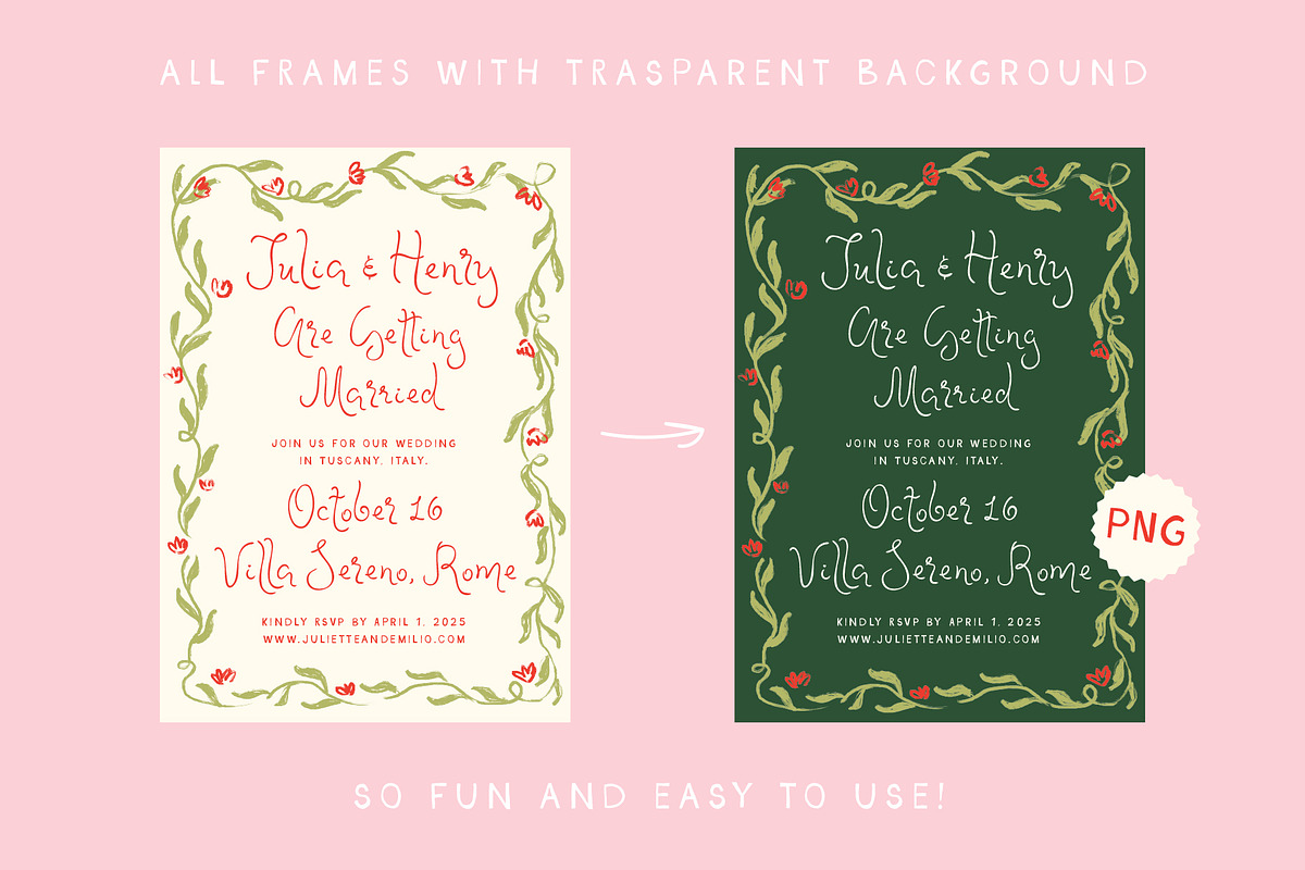 Whimsical Romantic Hand-drawn Frames, a Background Graphic by Ayya Studio (Photo 10 of 11)