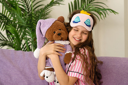 Girl hugging teddy bear, a Person Photo by Elena Vagengeim