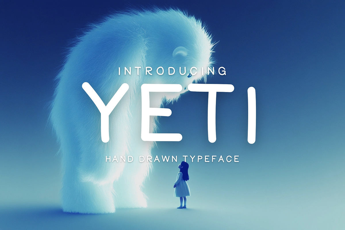 Yeti - Hand Drawn Font, a Sans Serif Font by HipFonts (Photo 1 of 3)