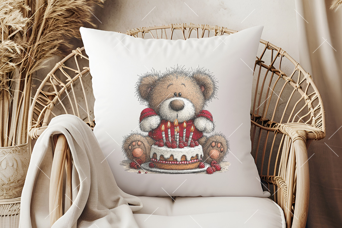 Whimsical Birthday Teddy Bear Clipar, an Illustration by OK Design (Photo 6 of 6)