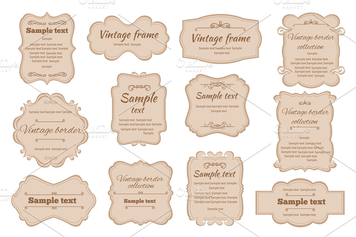 Vintage labels. Different decorative, an Illustration by YummyBuum