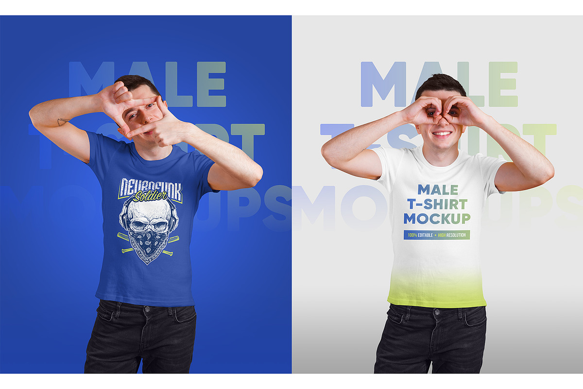 Male T-Shirt PSD Mockups Vol3, a Shirt Mockup by Hi, Mock-Up! (Photo 5 of 10)