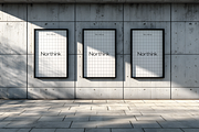 Modern Triple Poster Mockup, a Mockup by Northink (Thumbnail 1 of 2)