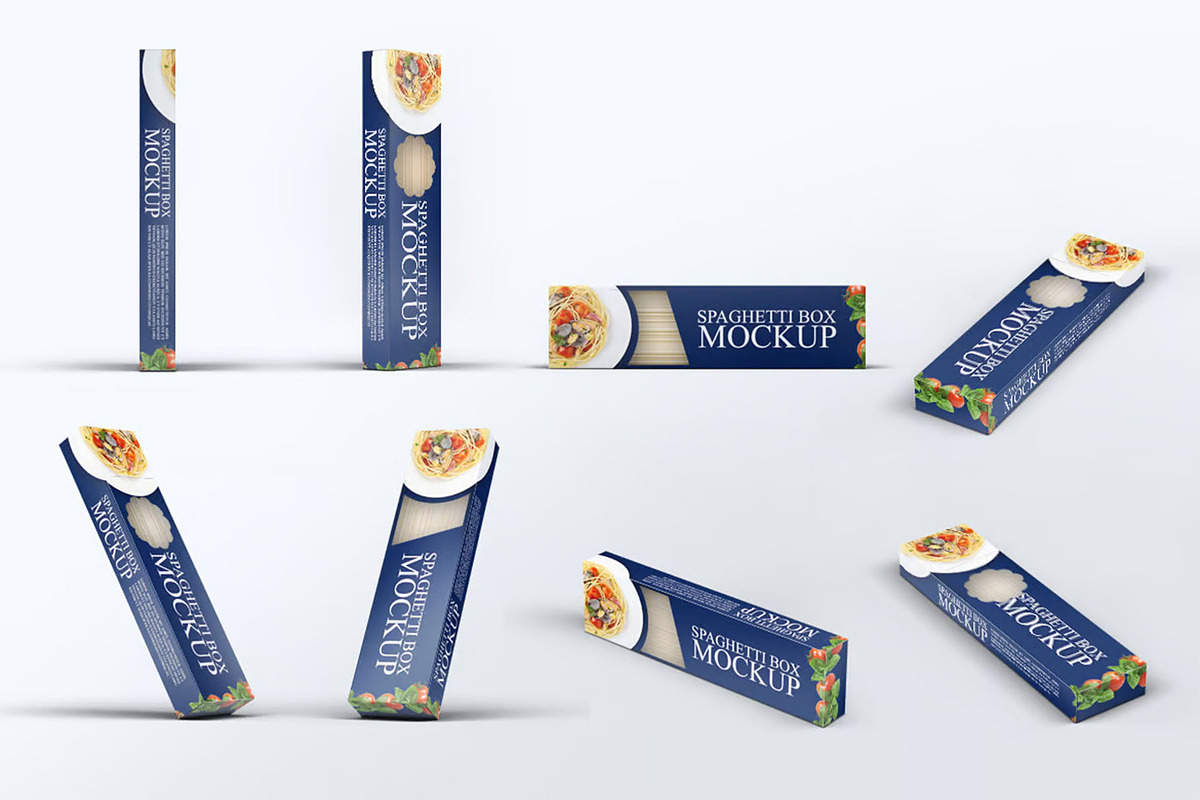 Spaghetti Box Mock-up, a Product Mockup by DesignRushMarket (Photo 1 of 6)