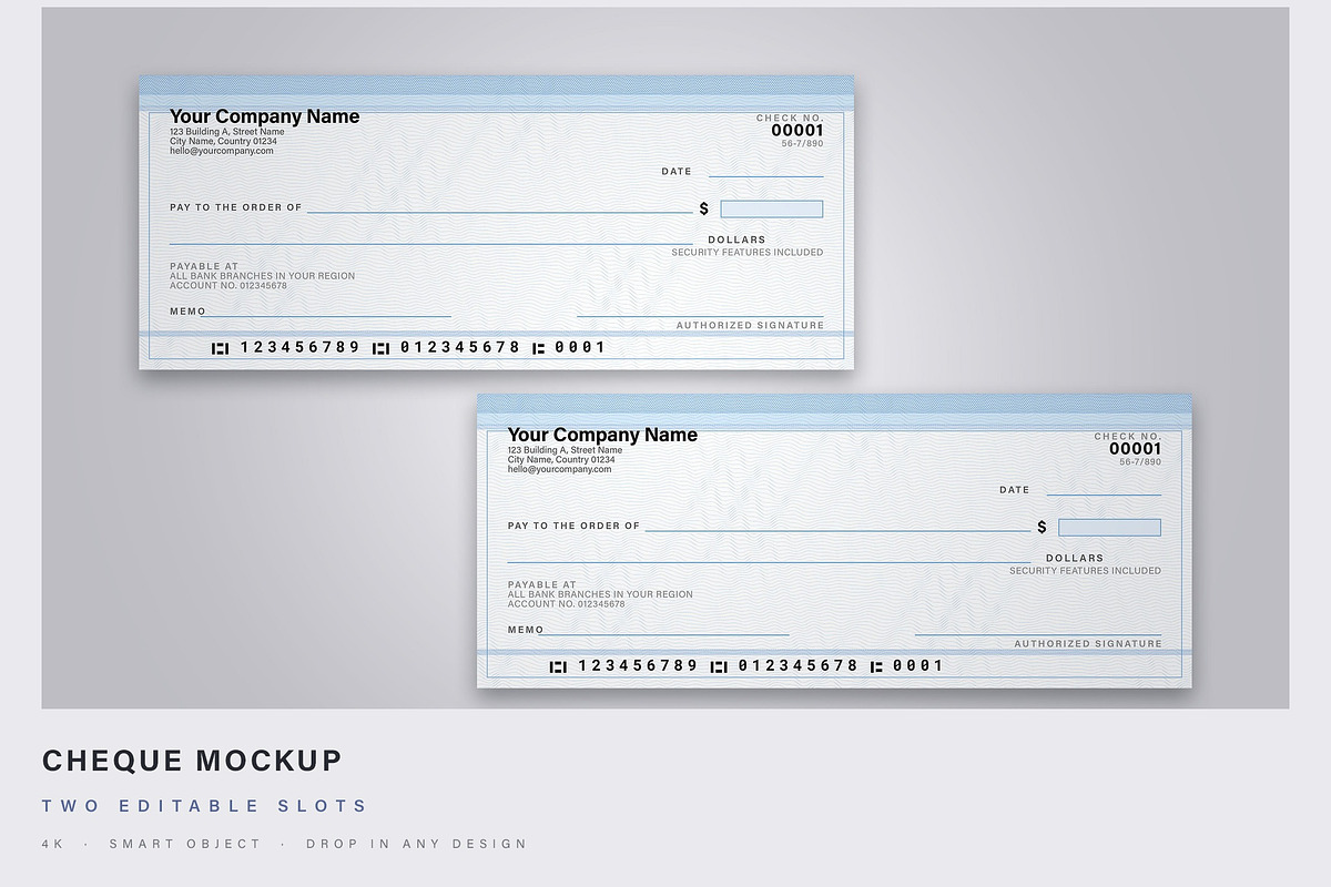 Cheque Mockup Template, a Finance Illustration by DesignerCandies (Photo 1 of 5)