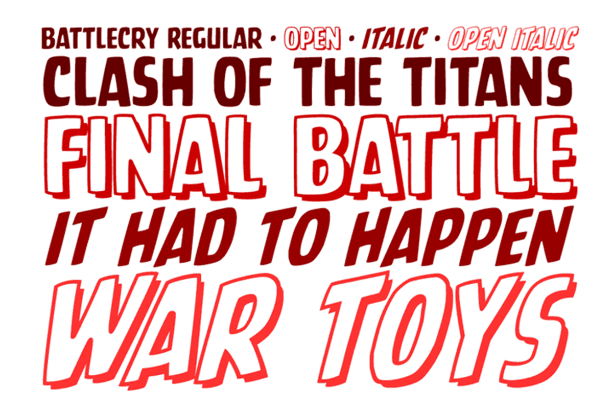 Battle Cry - lively comic book font preview 2