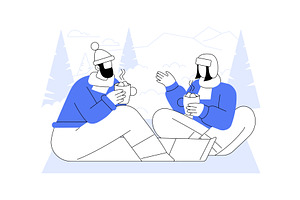 Drinking hot chocolate isolated, a Person Illustration by Visual Generation