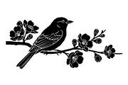 Bird Branch Silhouette Bundle, an Illustration by yasushie (Thumbnail 13 of 31)