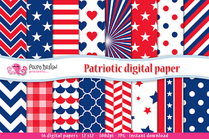 Patriotic digital paper