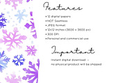 Watercolor Snowflakes Seamless, an Illustration by Mashimara (Thumbnail 3 of 4)