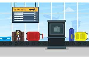 Flight Information Board and, a Transportation Illustration by TopVectors