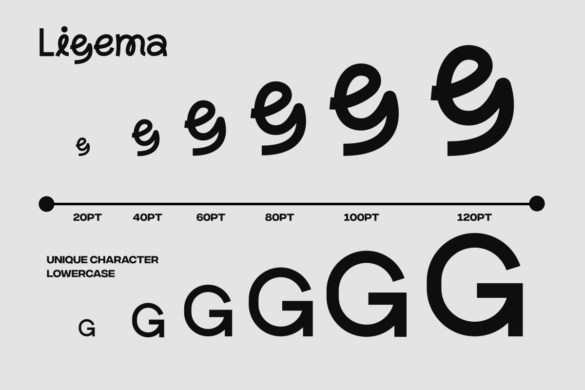Ligema - Experimental Unique Sans, a Sans Serif Font by Pandeka Studio (Photo 5 of 11)