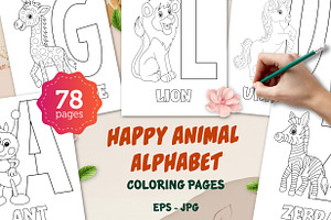 78 Happy Animal Alphabet Coloring