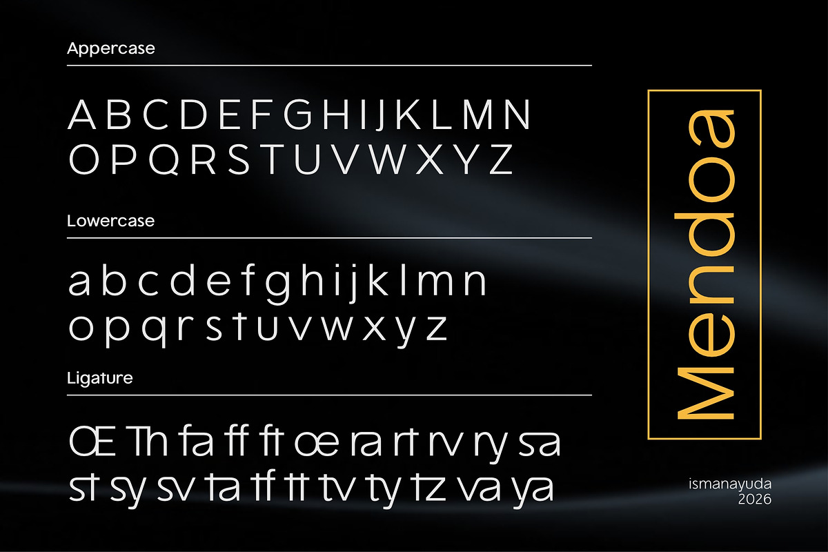 Mendoa, a Sans Serif Font by ismanayuda (Photo 5 of 6)