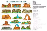 Nature sights of USA in line, an Illustration by GenziWorkshop (Thumbnail 1 of 8)