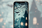 Spooky Halloween Phone Wallpaper, a Graphic by Kalindiprints (Thumbnail 2 of 6)
