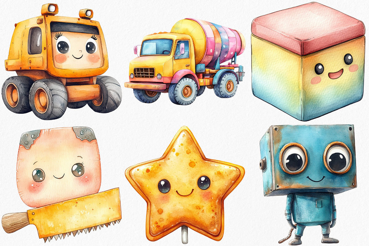 Kawaii Construction Clipart, an Illustration by Canvas Craft (Photo 2 of 8)
