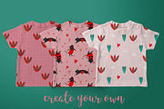 Valentine's day Patterns and Cards, an Animal Illustration by watercolor kamill (Thumbnail 5 of 8)