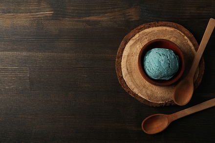 Concept of delicious food, ice cream, space for text, a Food & Drink Photo by AtlasStudio PRO