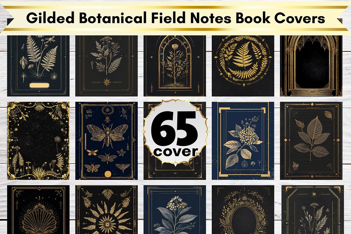 Gilded Botanical Field Book Cover, a Brochure Template by LA Design (Photo 1 of 10)